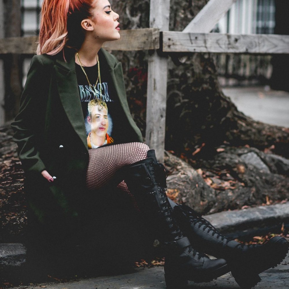 Current Mood Black Pocket Combat Boots Laceup US 5